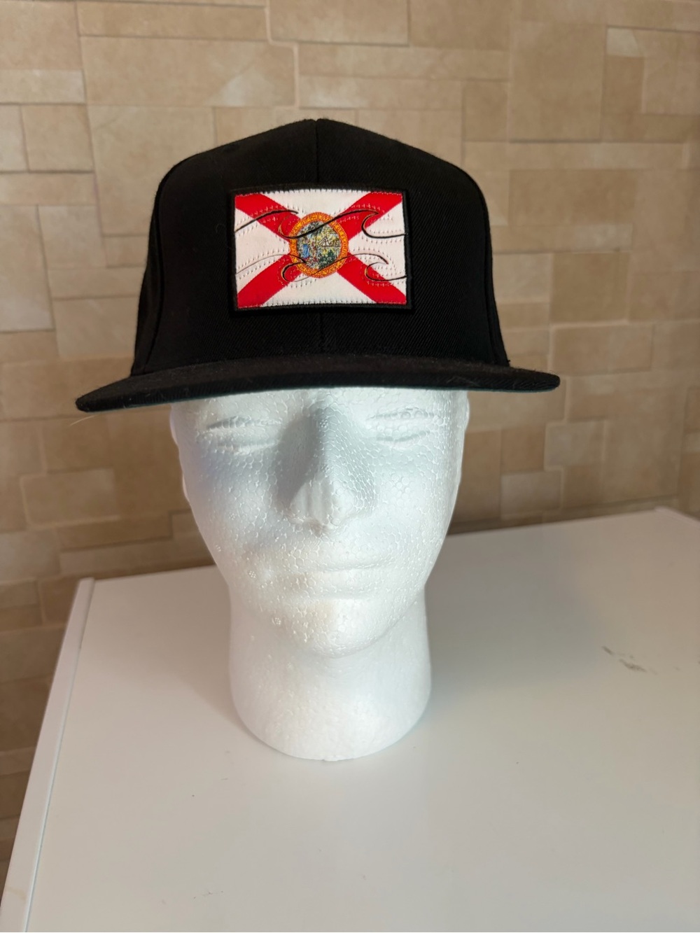 Billabong Black Flat-Brim Cap with Florida Flag Patch